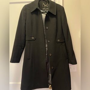 J. Crew black lady topcoat “Italian double cloth,” size 8, excellent condition